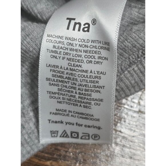 TNA Aritzia Grey Short Sleeved Basic Tshirt 2XS Cotton - Picture 4 of 9